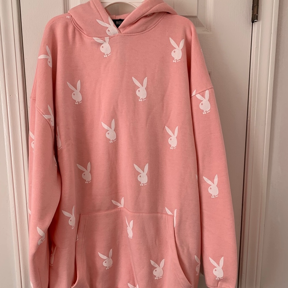 BRAND new pink oversized playboy/misguided hoodie